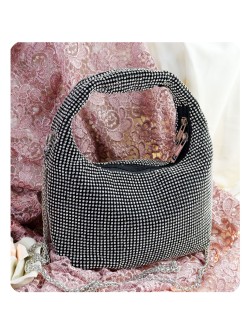 Borsetta Da Cerimonia Con Strass - Nero