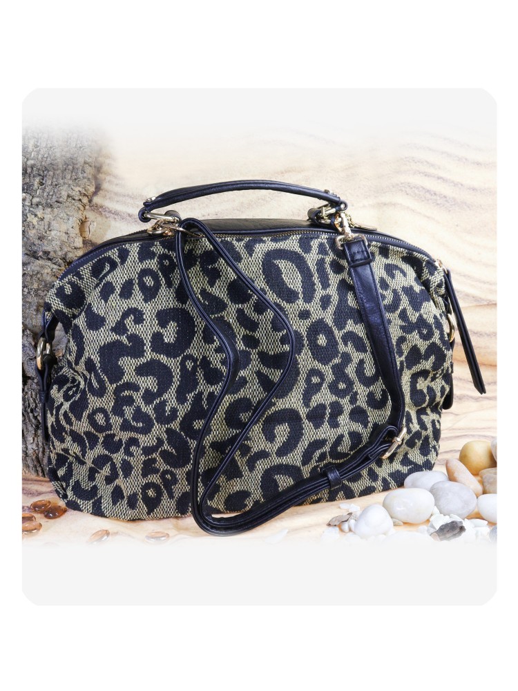 Borsa In Tessuto Tipo Valigia Maculata