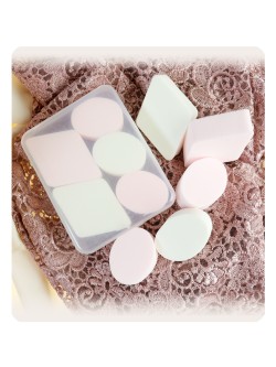 Set Spugnette Per Makeup Rosa e Bianche
